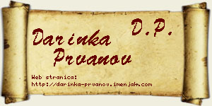 Darinka Prvanov vizit kartica